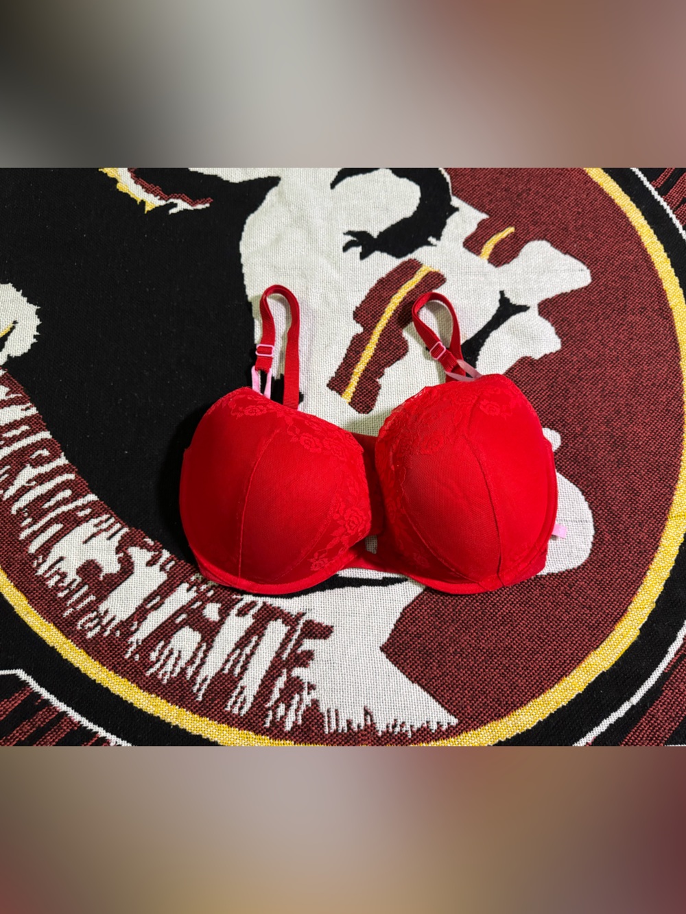 Victoria's Secret Red Lace Push-Up Bra